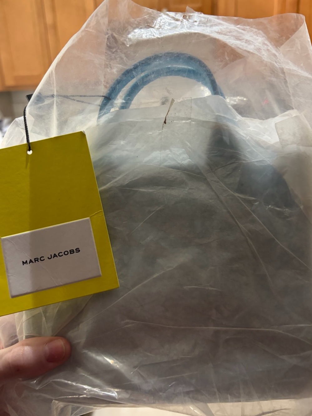 NWT Marc Jacobs Micro The Tote Bag in Scuba/Pool Blue, Leather - Picture 5 of 7